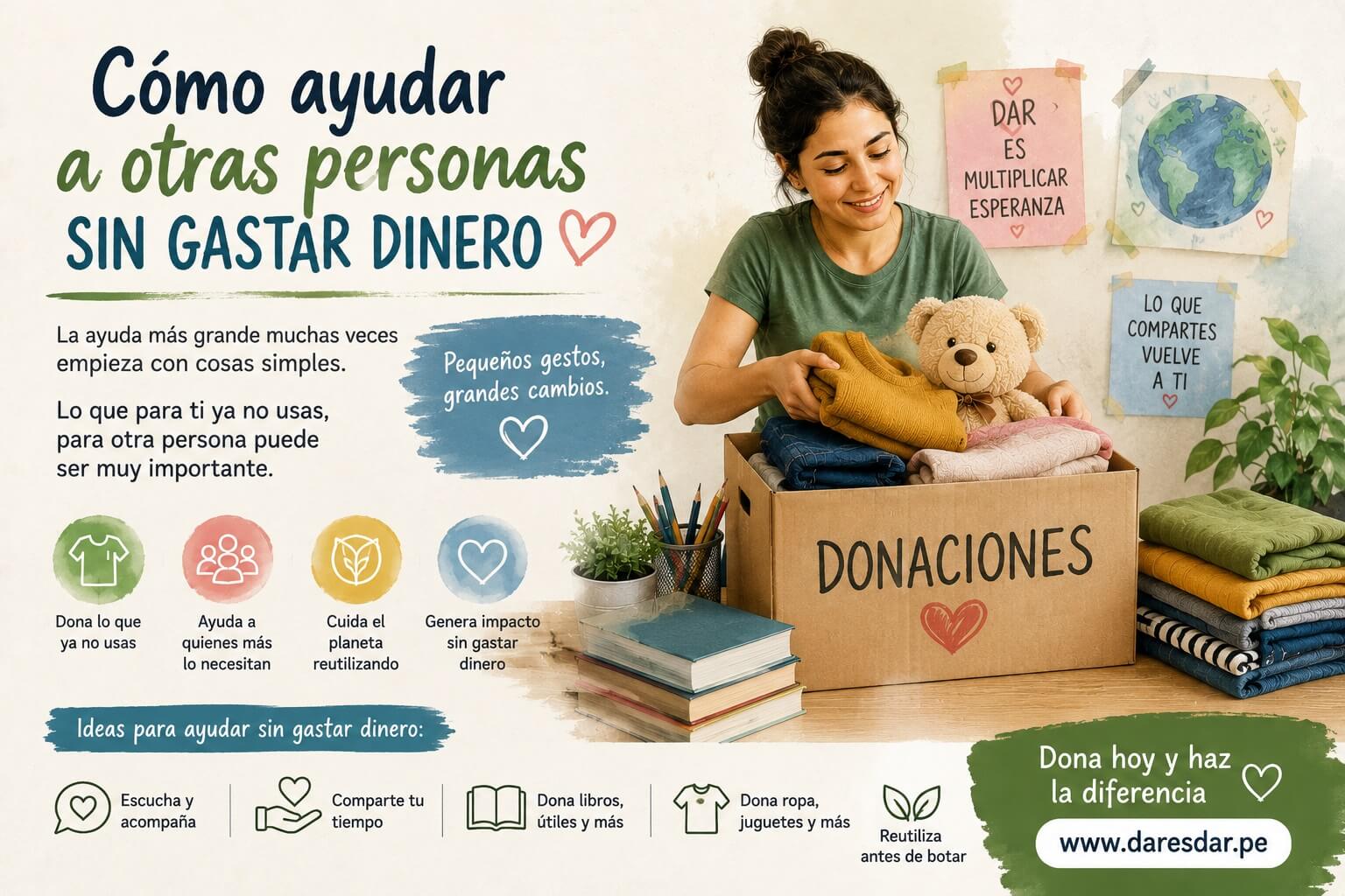 Cómo ayudar a otras personas sin gastar dinero