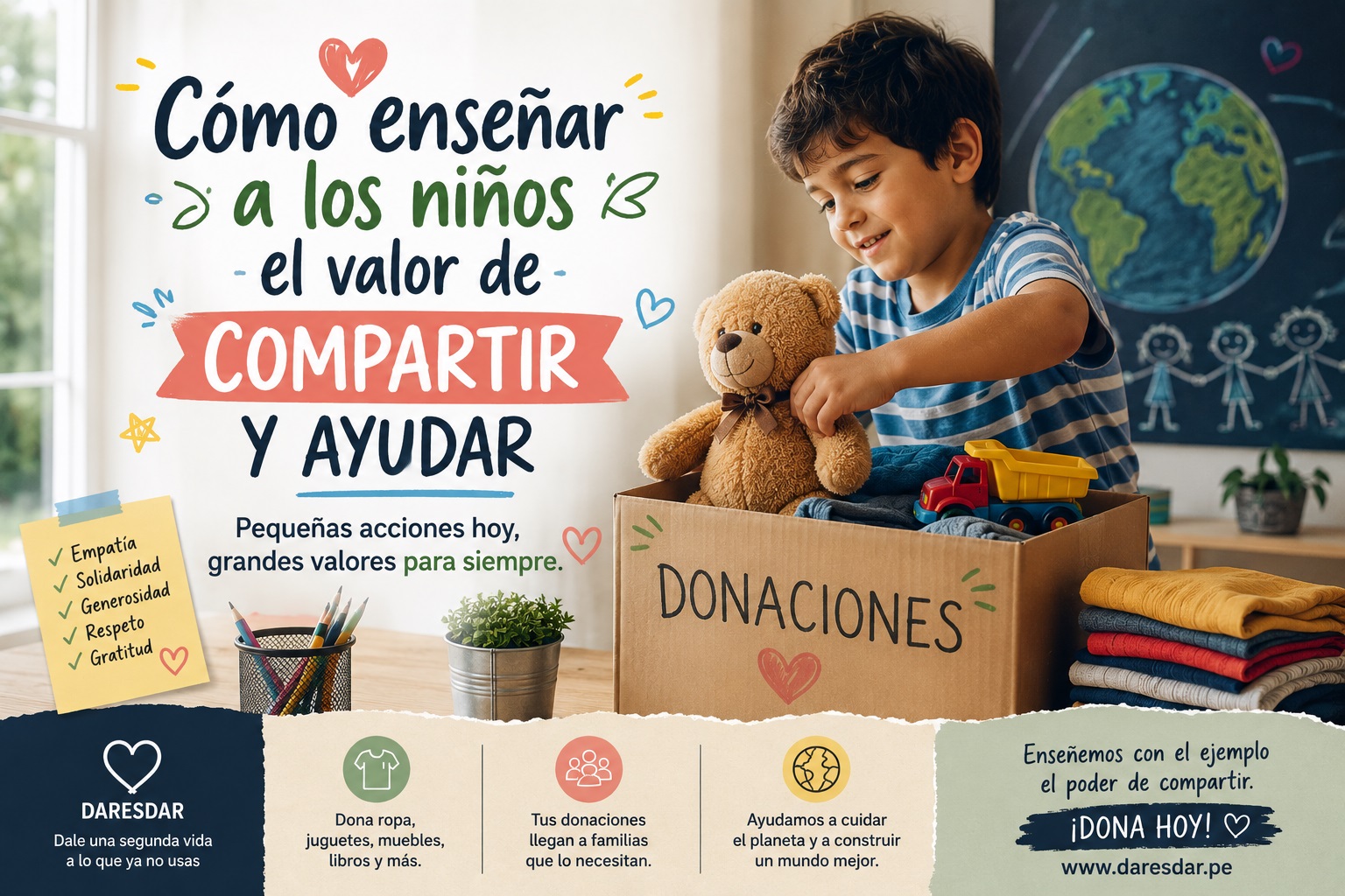 Cómo enseñar a los niños el valor de compartir y ayudar