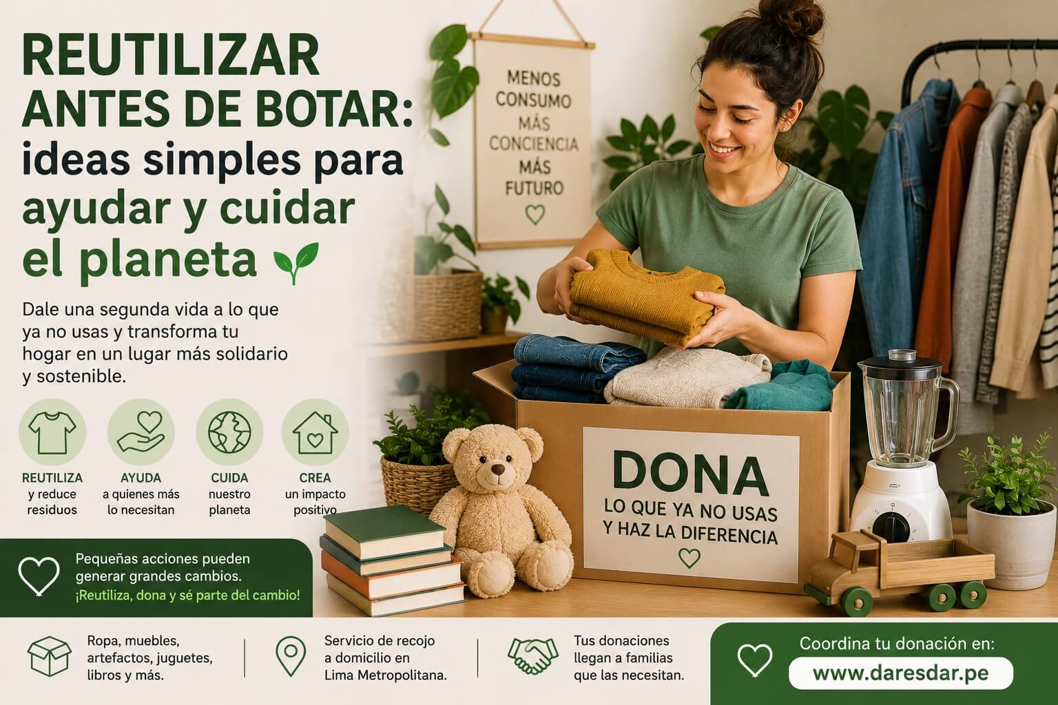 Reutilizar antes de botar: ideas simples para ayudar y cuidar el planeta