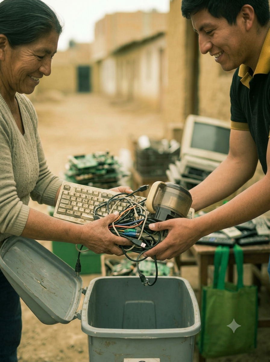 Aparatos electrónicos en desuso listos para reciclar