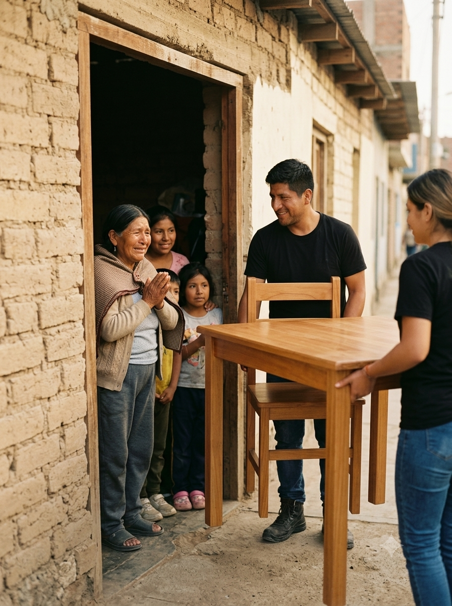 Movilidad de Dar es Dar recogiendo muebles donados a domicilio en Lima
