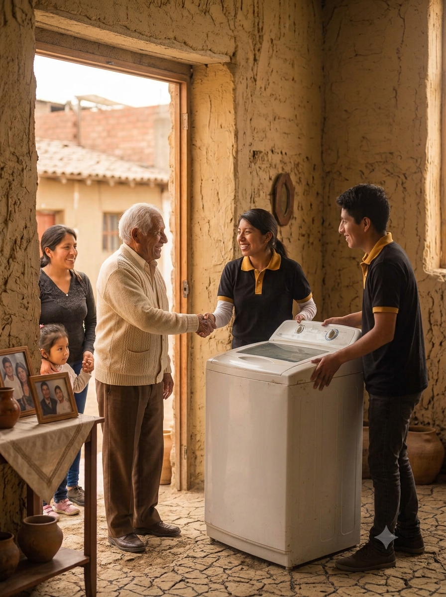 Lavadora en buen estado lista para donar