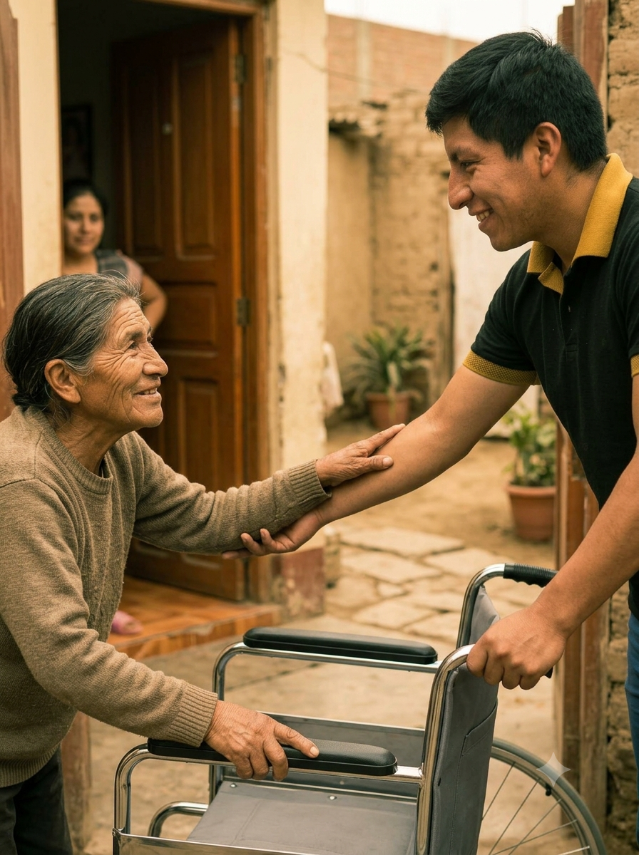 Silla de ruedas en buen estado lista para donar