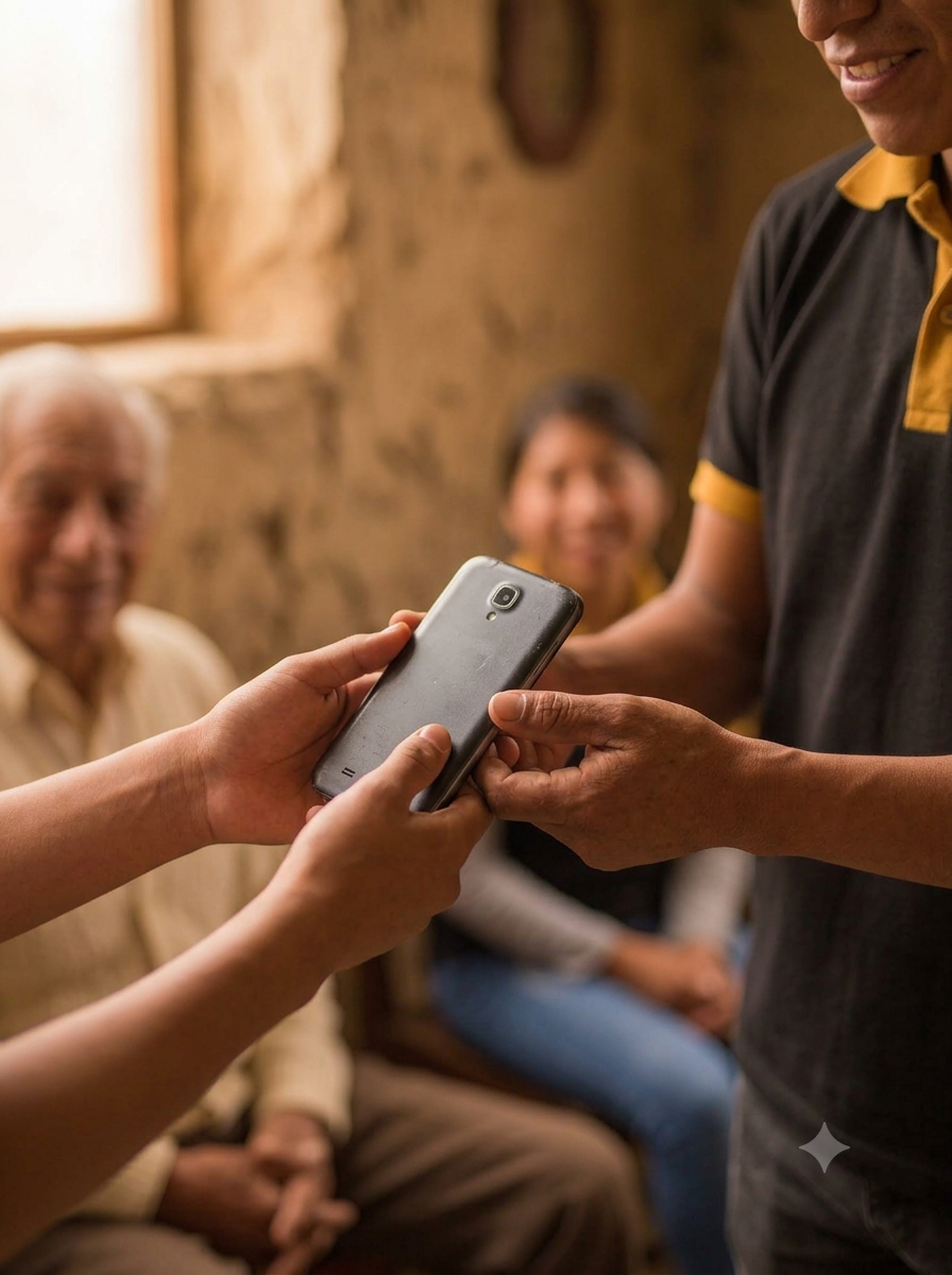 Celular en buen estado listo para donar
