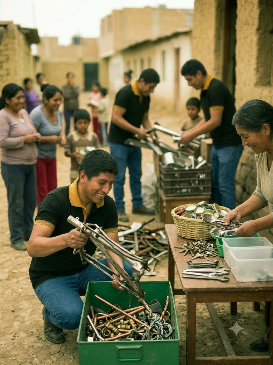 Metal y chatarra listos para reciclar